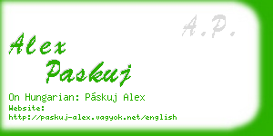 alex paskuj business card
