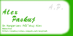 alex paskuj business card